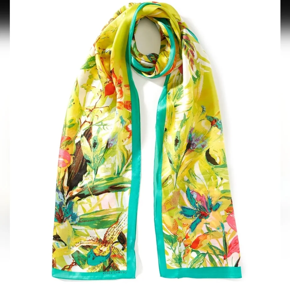 Vince Camuto Jungle Bloom Silk Oblong Scarf
